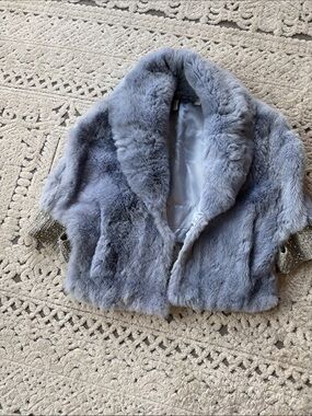 Girls' Plush Faux Fur Bolero Jacket - Gray